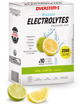 Boisson Overtim's Electrolyte zéro calorie (étui de 10 sachets)