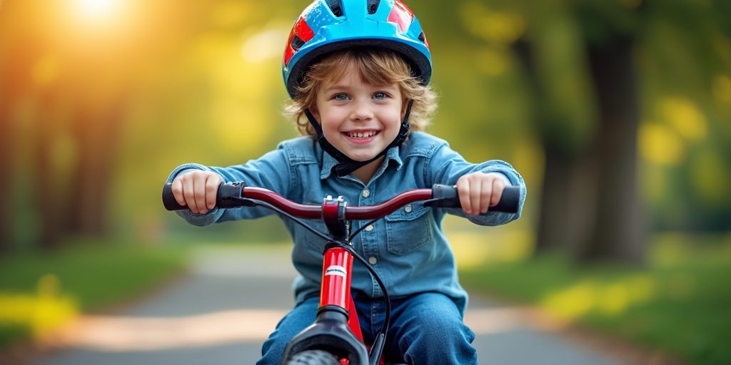 Vélo 18 pouces vert métallisé pour enfant avec mécanicien ajustant les freins à main, cadre aluminium léger et chaîne luisante sous éclairage de studio professionnel